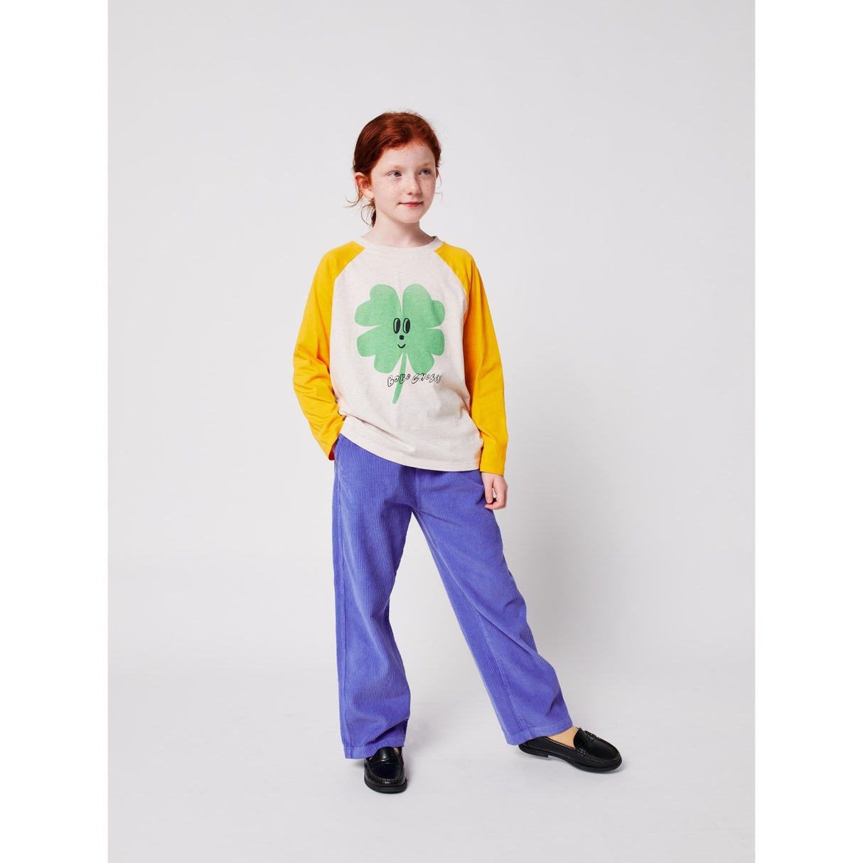 Bobo Choses Yellow Lucky Clover Ranglan Ärmar T-Shirt
