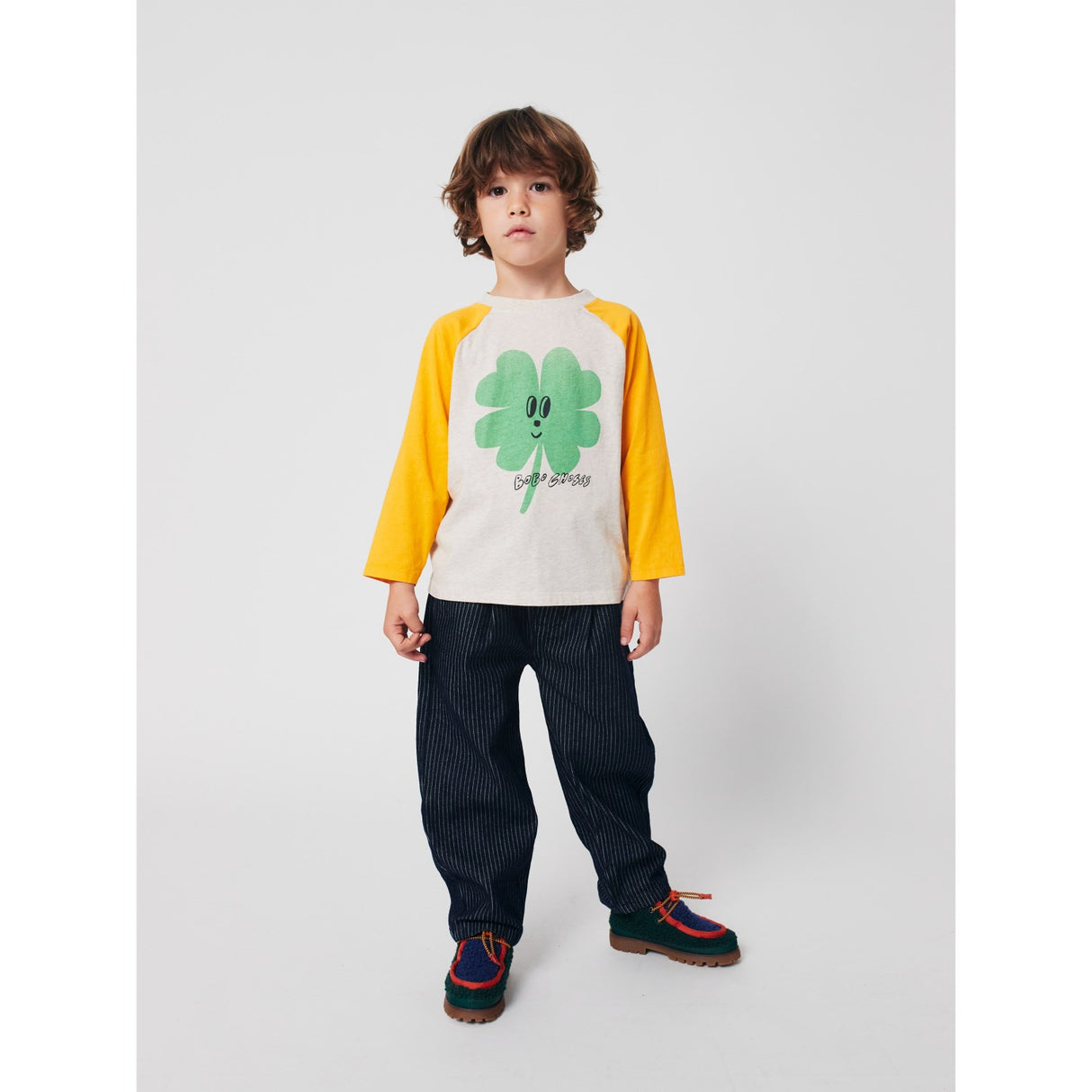 Bobo Choses Yellow Lucky Clover Ranglan Ärmar T-Shirt