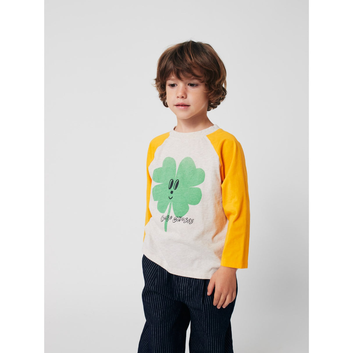 Bobo Choses Yellow Lucky Clover Ranglan Ärmar T-Shirt