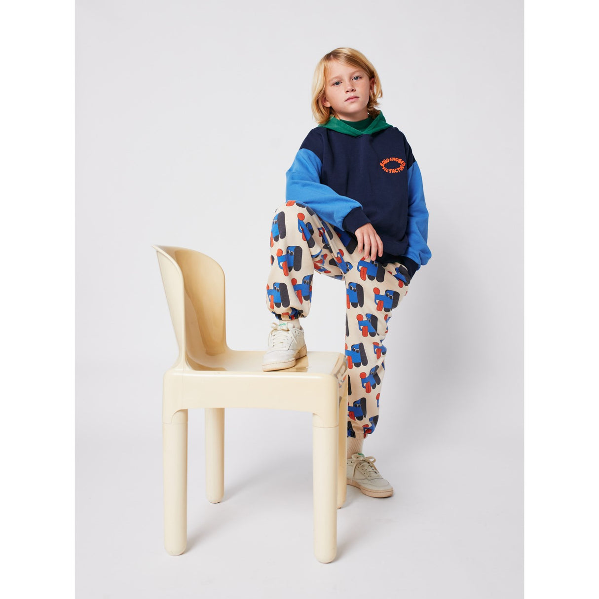 Bobo Choses Multicolor Tic Tac Toe Färg Block Hoodies