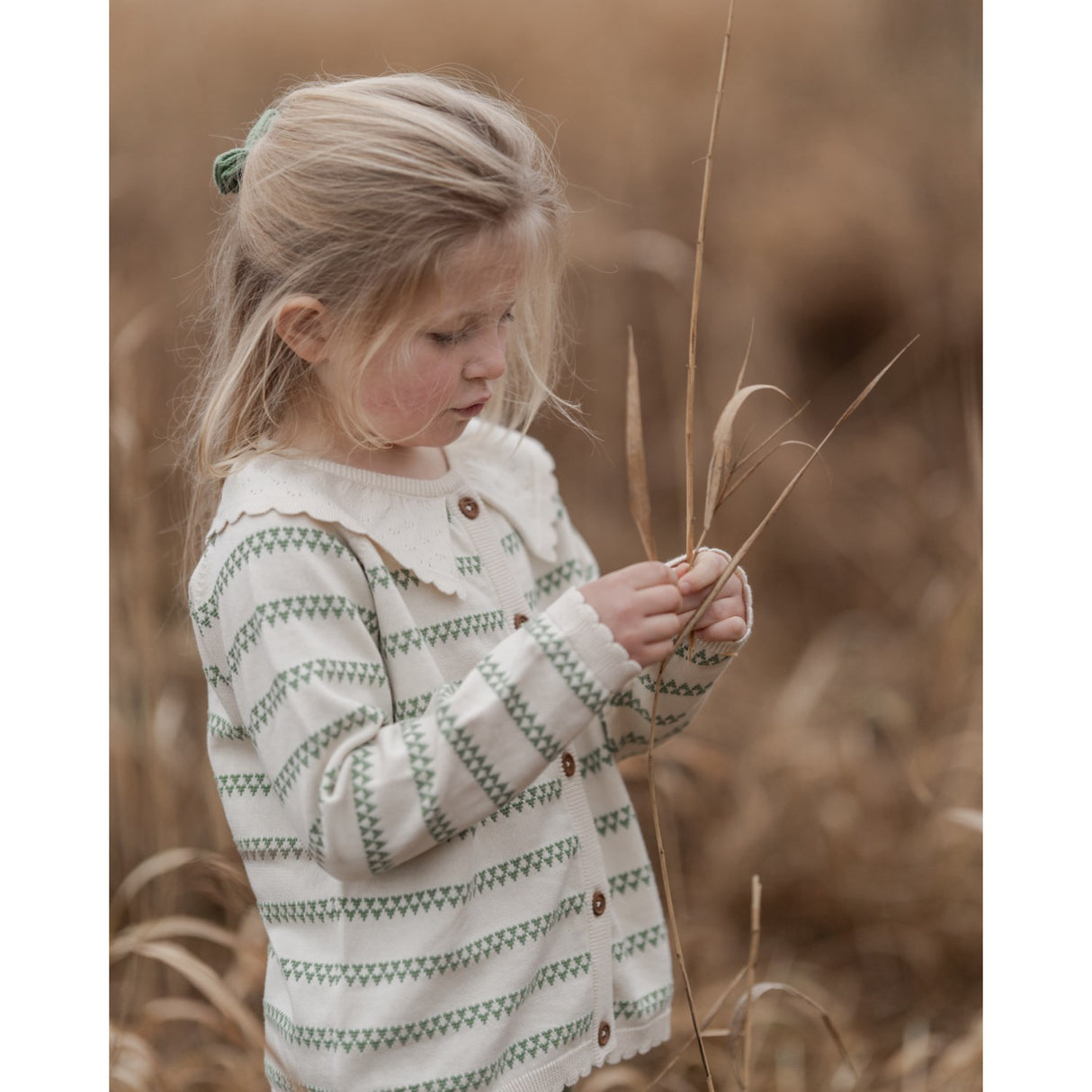 Hanevild Shale Green Heart Cardigan