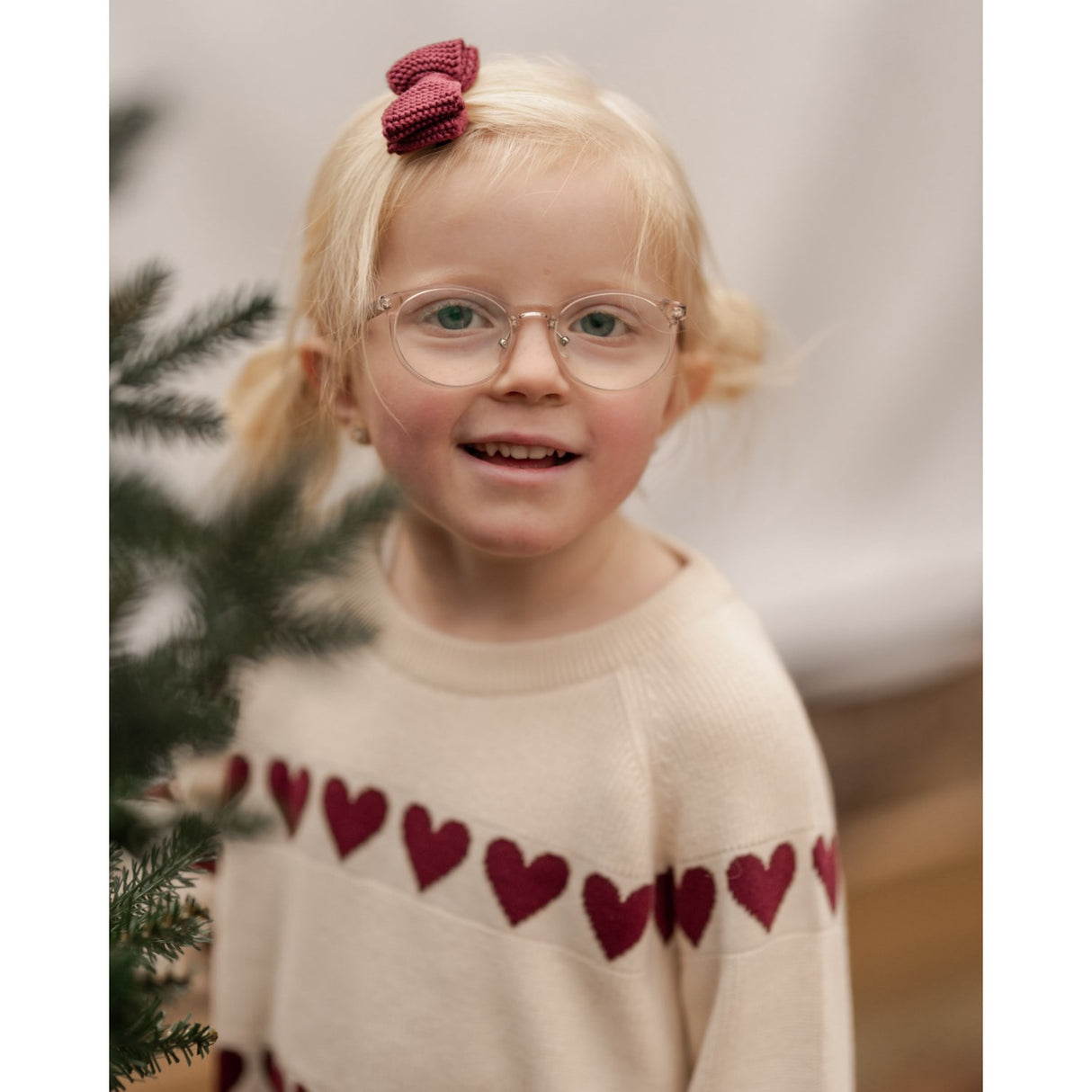 Hanevild Ivory Red Heart Blus