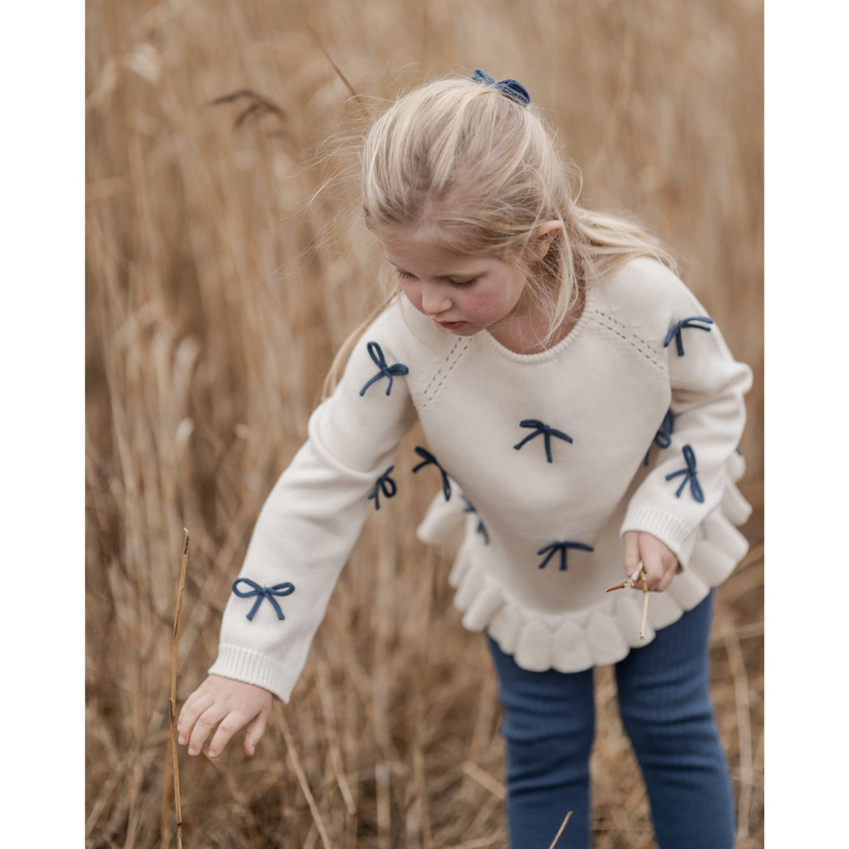 Hanevild Ivory More Bows Sweater