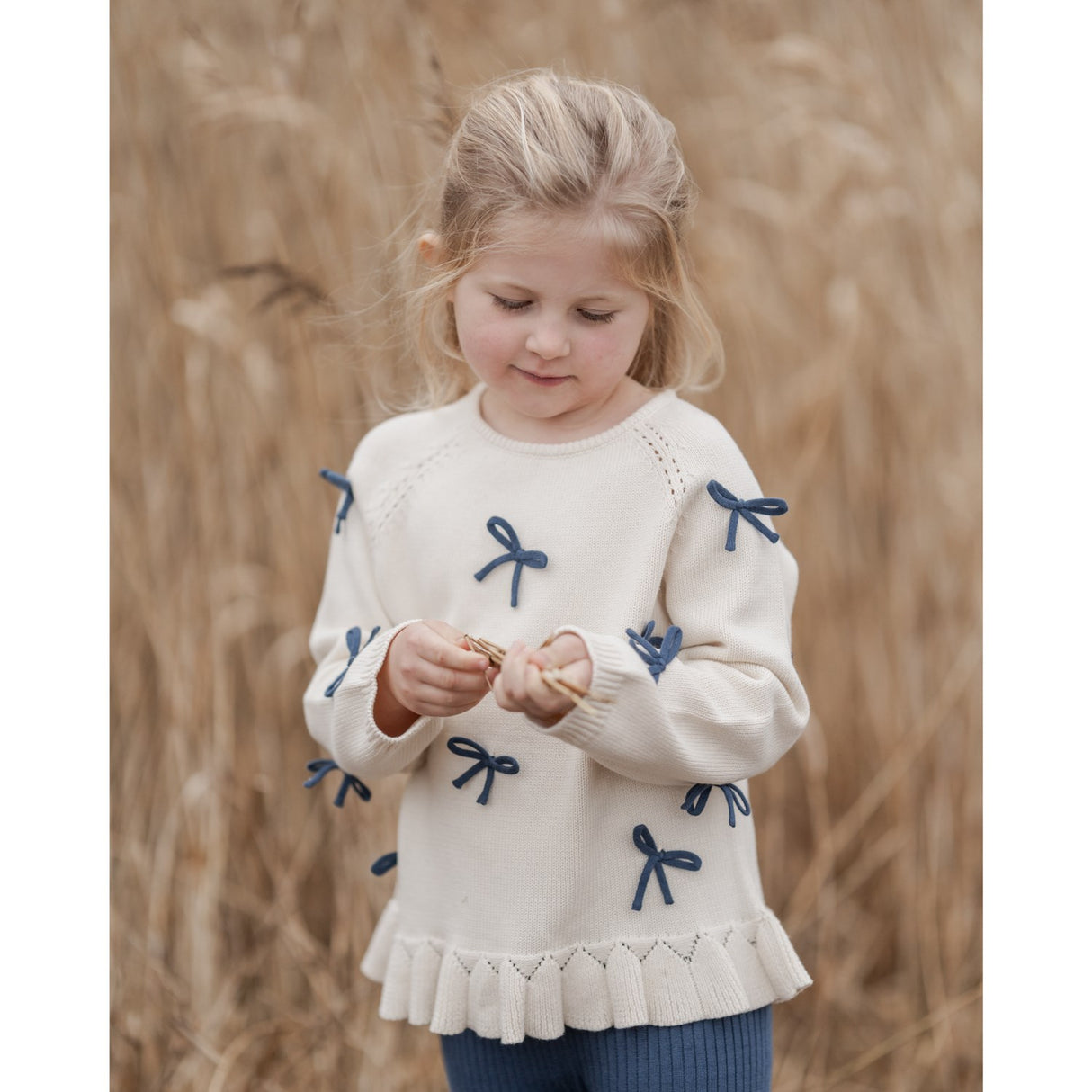 Hanevild Ivory More Bows Sweater