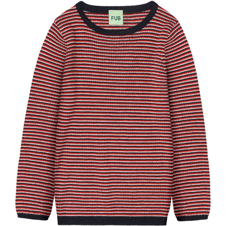 FUB Ecru/Dark Navy/Signal Red Rib Blus