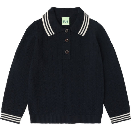 FUB Dark Navy ZigZag Pikétröja