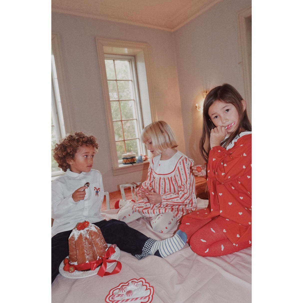 Flöss Poppy Red/Soft White Ellen Klänning