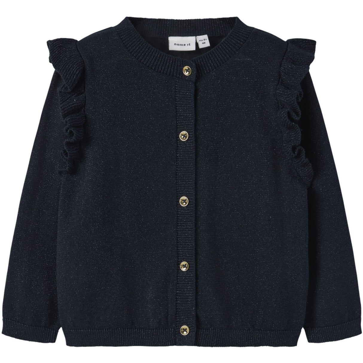 Name It Dark Sapphire Tone In Tone Lurex Nmfabinne Ls Stickad Card Noos