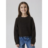 Name It Dark Grey Melange Nkfholly Ls Boxy Kort Stickad Noos