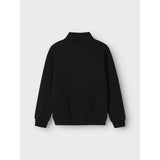 Name It Black W. White Print Nkmbrody Ls Nreg Sweat Zip Bru Noos