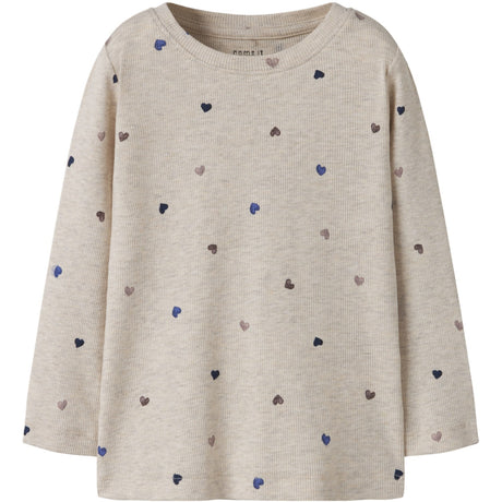 Name It Peyote Melange Hearts Nmfnutti Ls Topp Noos
