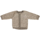 Smallstuff Natur Melange Cardigan Med Dragkedja Bouclé Merino Ull