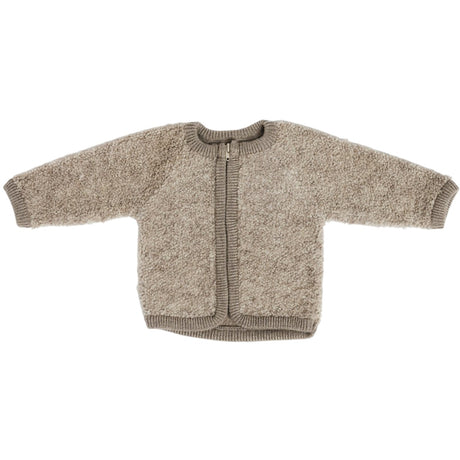 Smallstuff Natur Melange Cardigan Med Dragkedja Bouclé Merino Ull