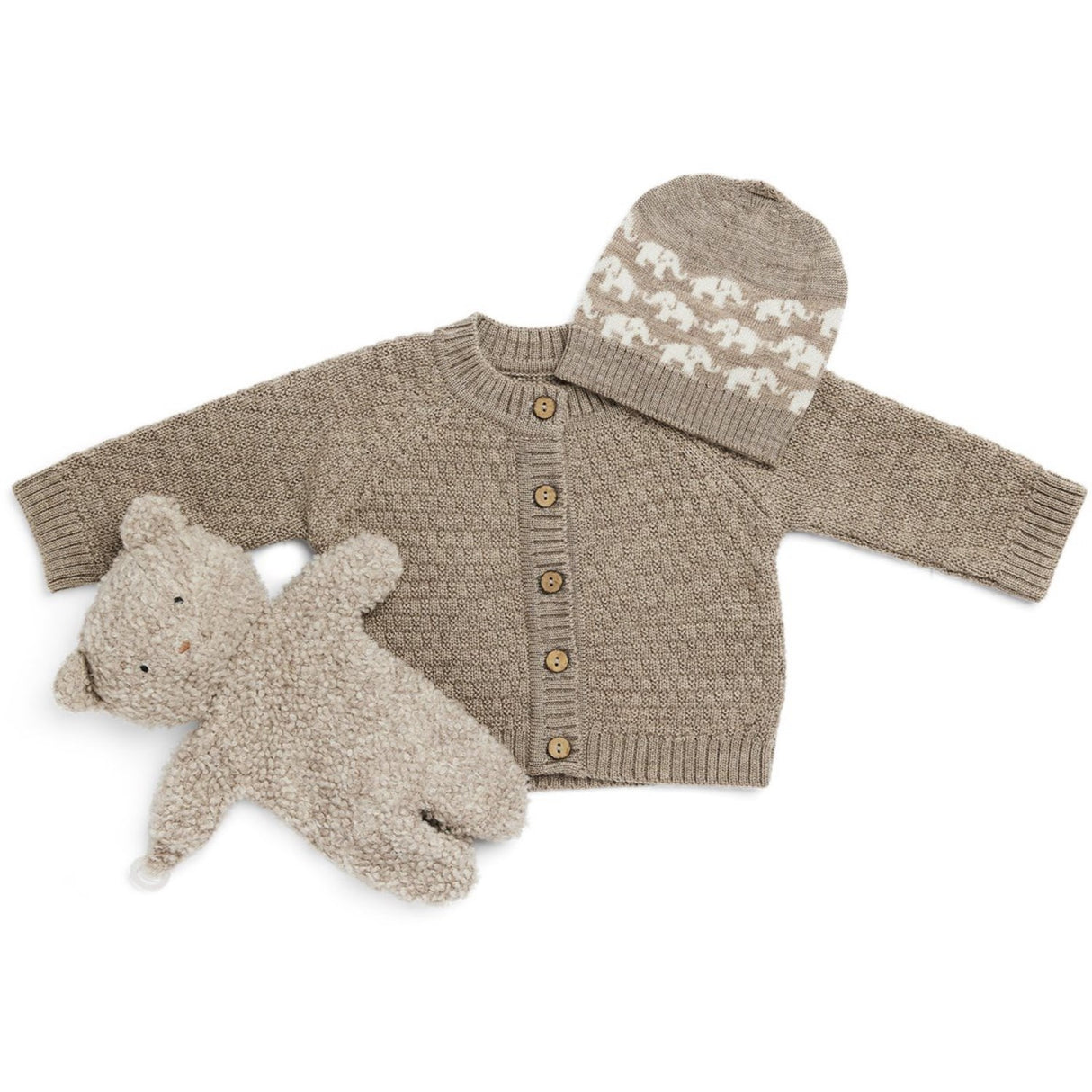 Smallstuff Nature Melange Cardigan Square Stickad Merino Ull