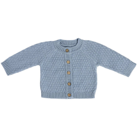 Smallstuff Blue Cardigan Square Stickad Merino Ull
