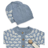 Smallstuff Blue Cardigan Ao Elephants Merino Ull