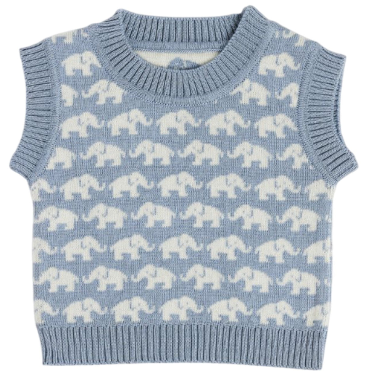 Smallstuff Blue Väst Ao Elephants Merino Ull