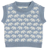 Smallstuff Blue Väst Ao Elephants Merino Ull