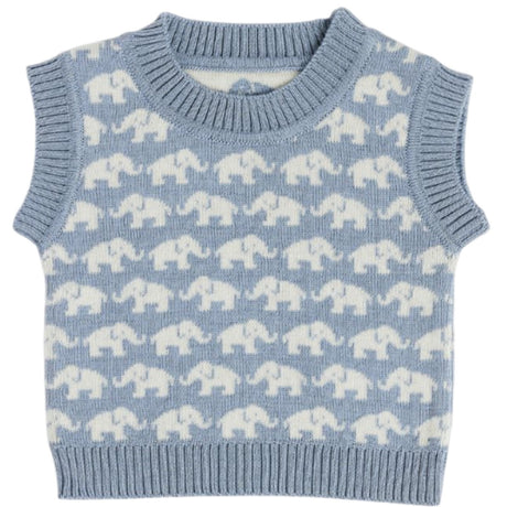 Smallstuff Blue Väst Ao Elephants Merino Ull