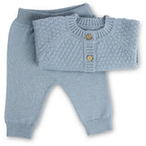 Smallstuff Blue Byxor Flat Stickad Merino Ull