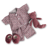 Smallstuff Docka Clothing Flower Pyjamas Med Tossor & Nallebjörn