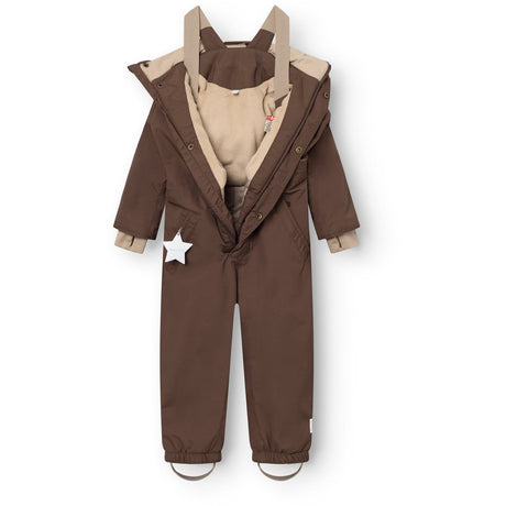 Mini A ture Chestnut Brown Matwanni Fleece Lined Snowsuit. GRS