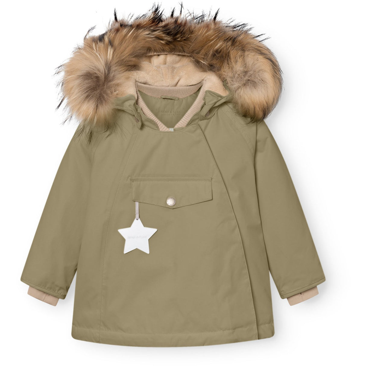Mini A ture Aloe Green Matwang Fleece Lined Winter Jacka Fur. GRS