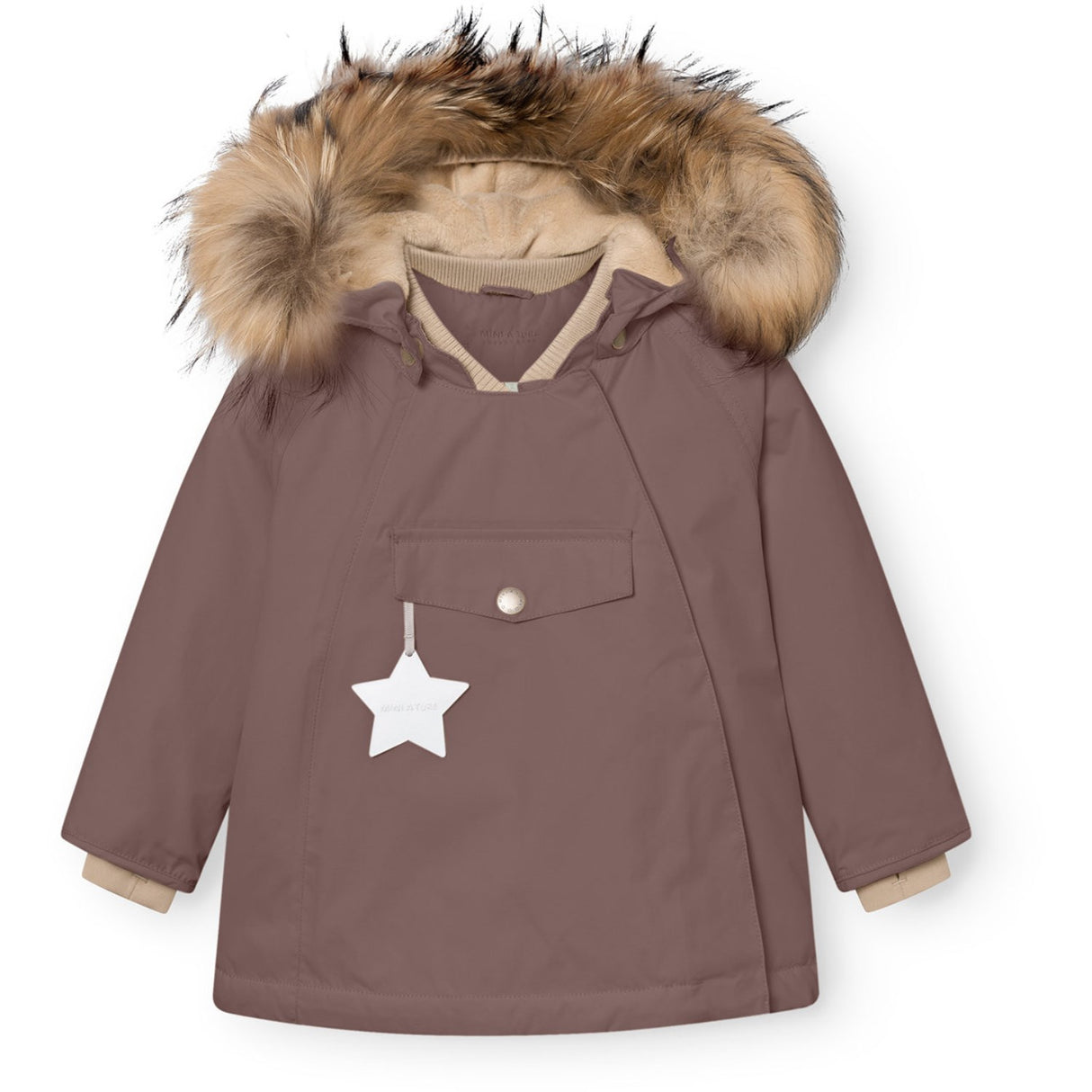Mini A ture Peppercorn Plum Matwang Fleece Lined Winter Jacka Fur. GRS