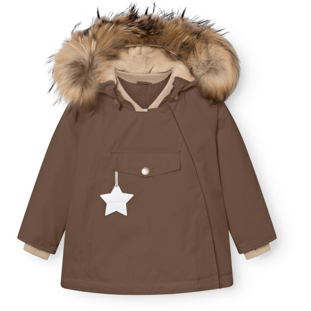 Mini A ture Chestnut Brown Matwang Fleece Lined Winter Jacka Fur. GRS