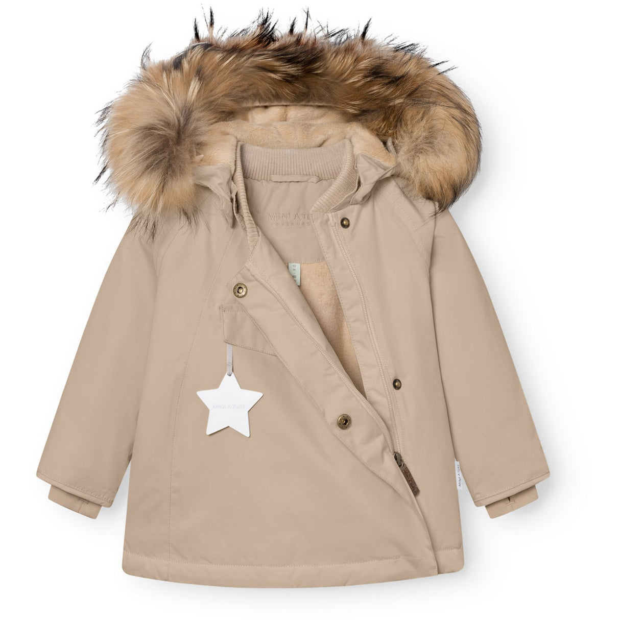 Mini A ture Savannah Tan Matwang Fleece Lined Winter Jacka Fur. GRS