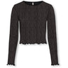 kids ONLY Black Lurex Rose Gold/Stripe Kogqueen L/S Glitter Topp Bf Jrs