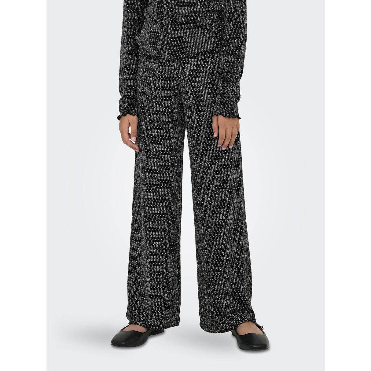 kids ONLY Black Lurex Silver/Harlekin Kogqueen Glitter Byxor Bf Jrs