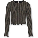 kids ONLY Black Lurex Light Gold/Silver/Wide Stripe Kogqueen L/S Glitter Topp Bf Jrs