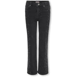 kids ONLY Washed Black Rhinestones Kogjuicy Hw Rhinestone Wide Leg Dnm