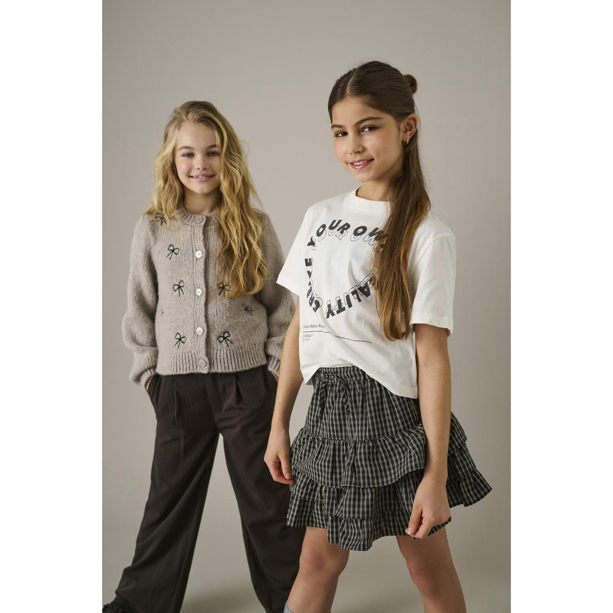 kids ONLY Pumice Stone Melange Detail Bows/Black Kogcody L/S O-Neck Rosett Cardigan Knt