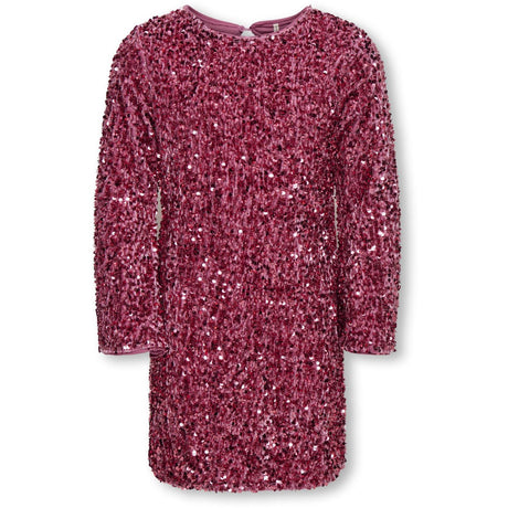 kids ONLY Rose Wine Kogconfidence Life Ls Seq Flrd Klänning Jrs