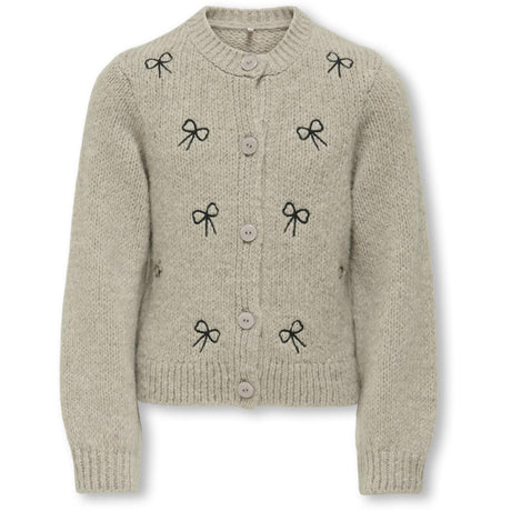 kids ONLY Pumice Stone Melange Detail Bows/Black Kogcody L/S O-Neck Rosett Cardigan Knt