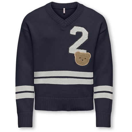 kids ONLY Night Sky Badge/Cloud Dancer Kogjanny Life L/S Varsity V-Neck Knt