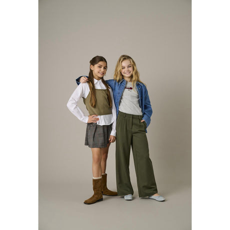 kids ONLY Seal Brown Libra Checks Kogfine Pleat Kjol Jrs