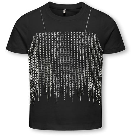 kids ONLY Black Rhinestone Silver Kogbillie Life S/S Stone Topp Jrs