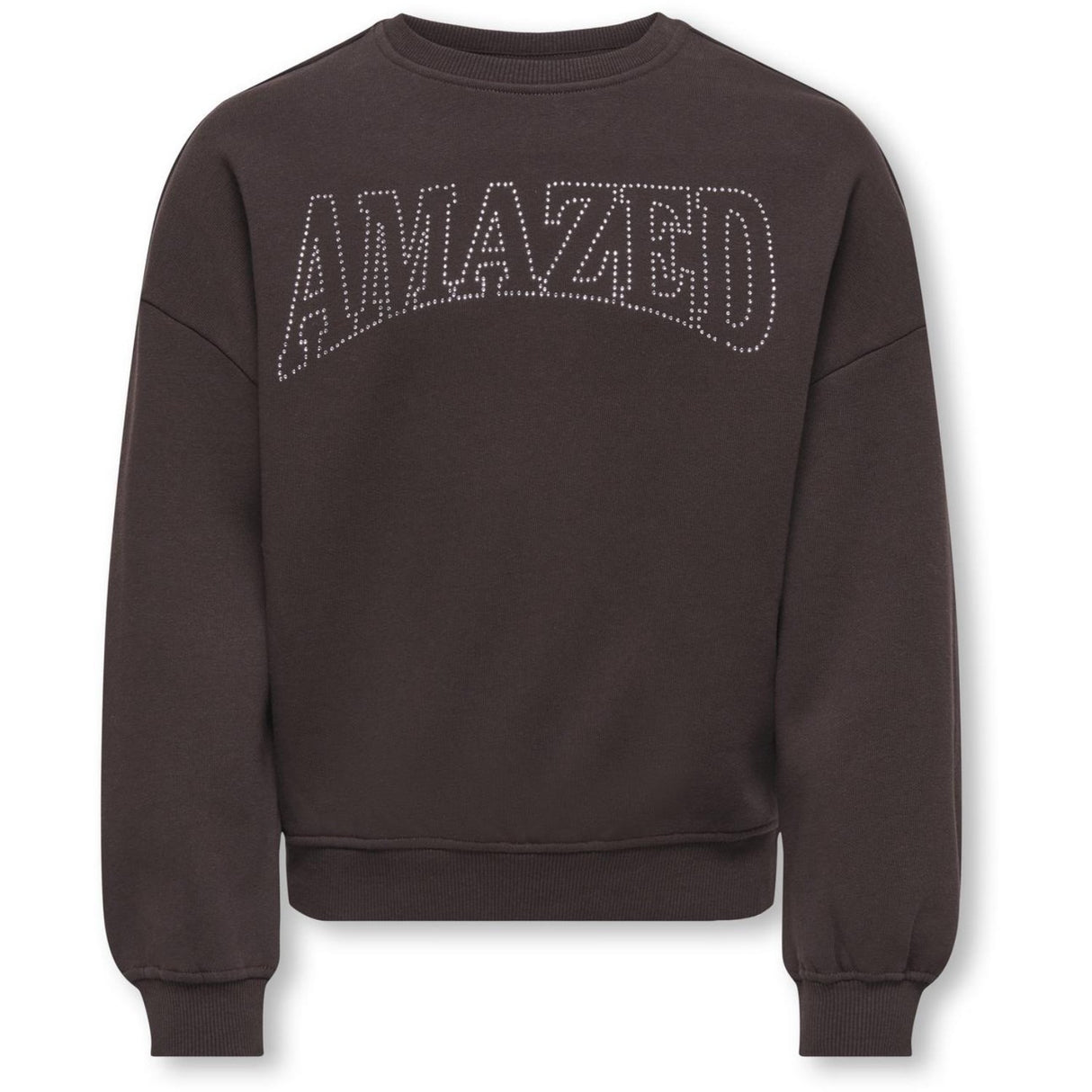 kids ONLY Black Coffee Amazed Kogkiki Life L/S Ovz O-Neck Stud Bru Swt