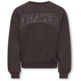 kids ONLY Black Coffee Amazed Kogkiki Life L/S Ovz O-Neck Stud Bru Swt