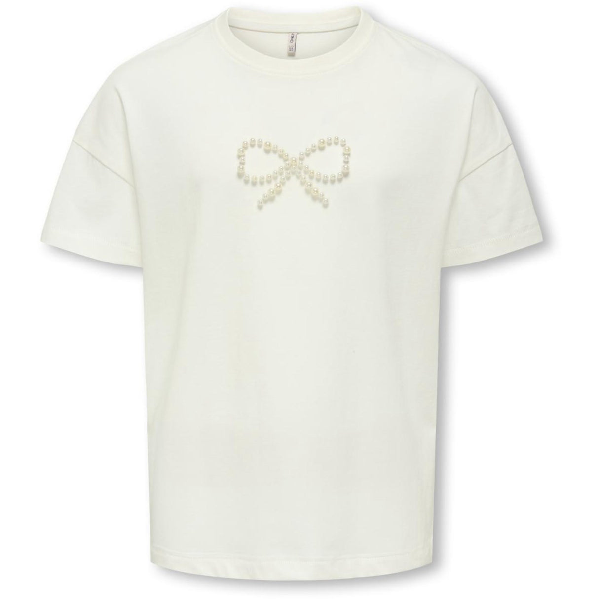 kids ONLY Cloud Dancer Bow Kogkate Life Ss O-Neck Pearl Topp Jrs