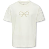 kids ONLY Cloud Dancer Bow Kogkate Life Ss O-Neck Pearl Topp Jrs