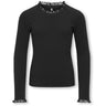 kids ONLY Black Kogleslie L/S Lace Mix Topp Jrs
