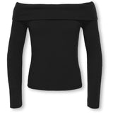 kids ONLY Black Kogane Ls Off Shoulder Topp Jrs