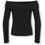 kids ONLY Black Kogane Ls Off Shoulder Topp Jrs