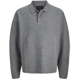 Jack & Jones Junior Medium Grey Melange Jprblabradfort Stickad Pikétröja Ln Jnr