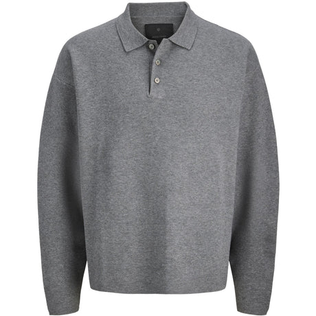 Jack & Jones Junior Medium Grey Melange Jprblabradfort Stickad Pikétröja Ln Jnr