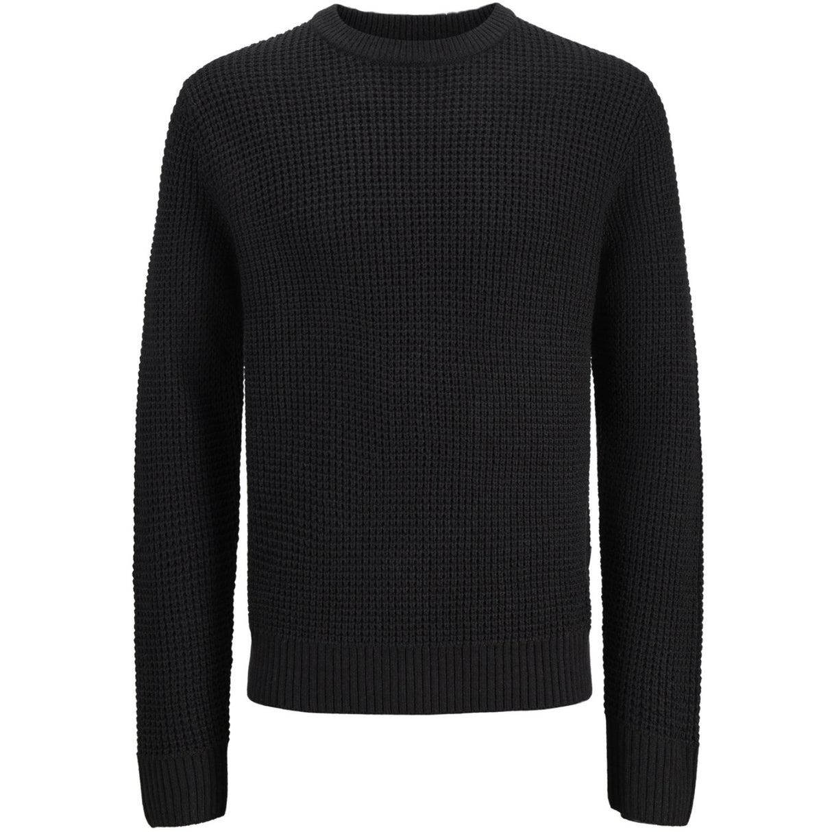 Jack & Jones Junior Black Jjglobal Stickad Crew Neck Jnr